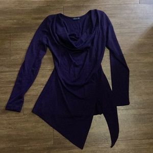 CLOSET CLEAR OUT SALE - Venus purple sweater XS, cowl neck, asymmetrical